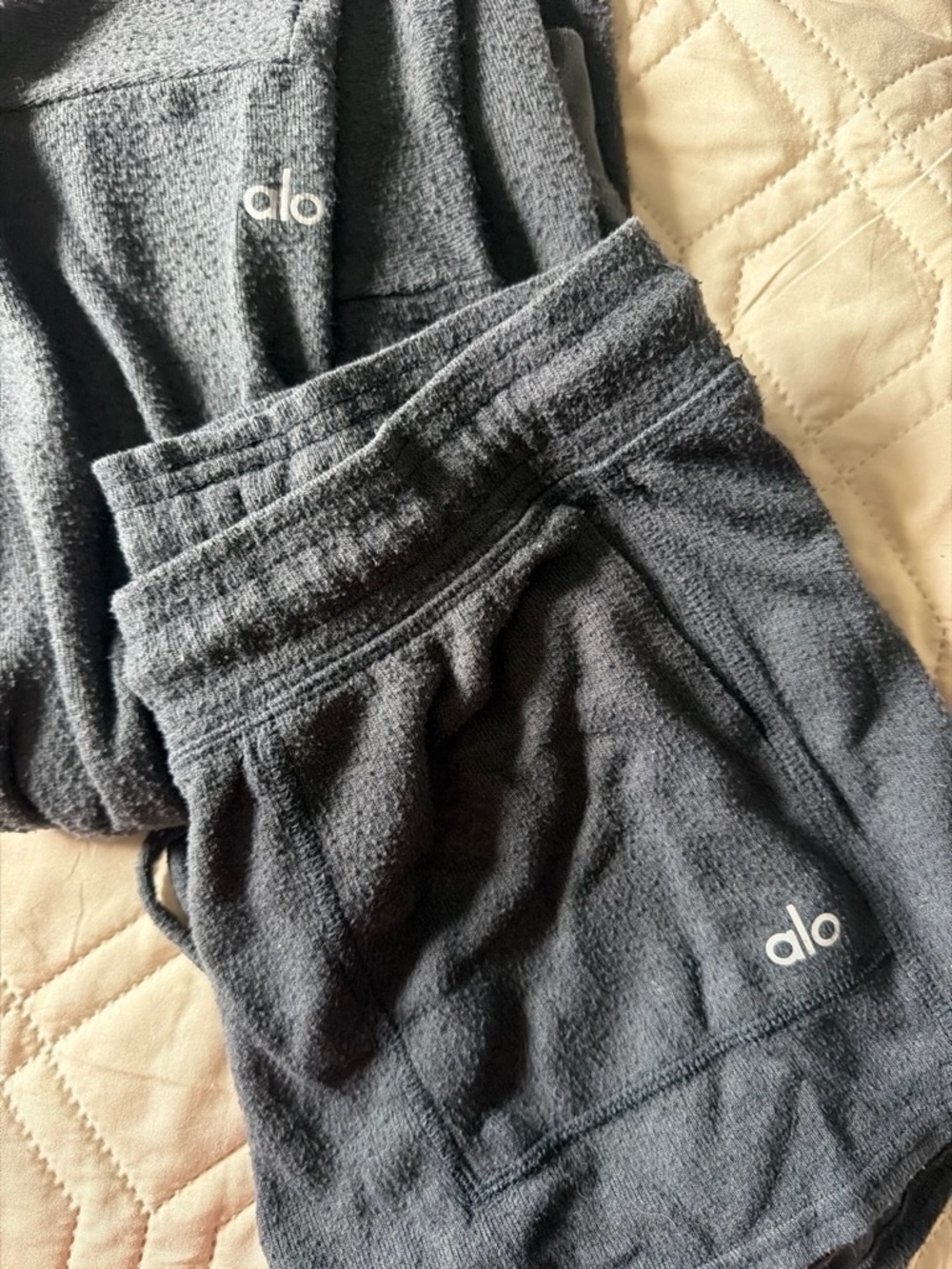 ALO Yoga Charcoal Terry Short with Logo